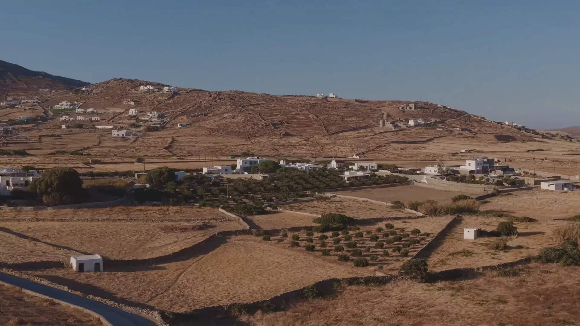 The estate of Tour in Mykonian Land in Mykonos from above